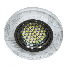 Світлодіодний LED світильник Feron 8686-2 50W GU5.3 3200K з LED-підсвіткою круг прозорий срібло