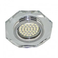 Світлодіодний LED світильник Feron 8020-2 35W GU5.3 6500K з LED-підсвіткою багатогранник прозорий хром